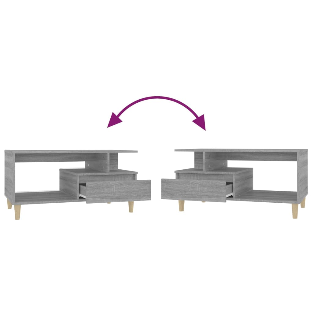 Salontafel 90x49x45 cm bewerkt hout grijs sonoma