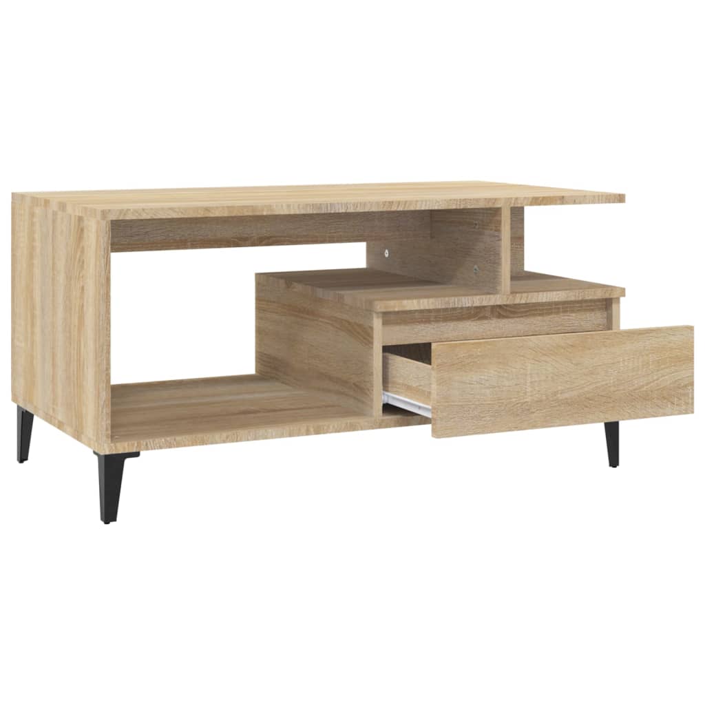 Salontafel 90x49x45 cm bewerkt hout sonoma eikenkleurig