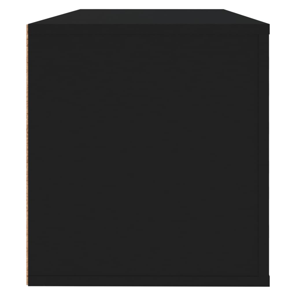 Wandschoenenkast 100x35x38 cm bewerkt hout zwart