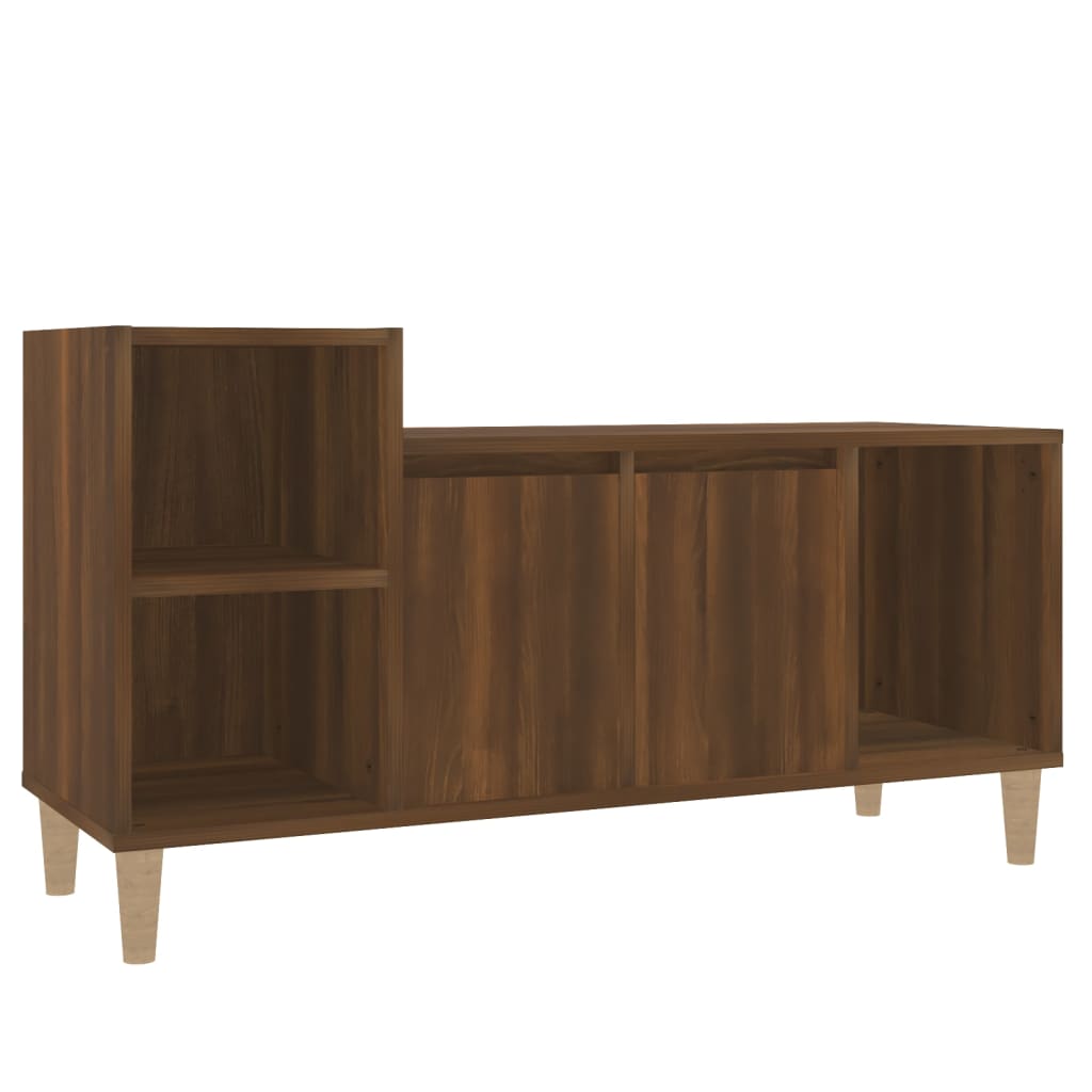 Tv-meubel 100x35x55 cm bewerkt hout bruineikenkleurig