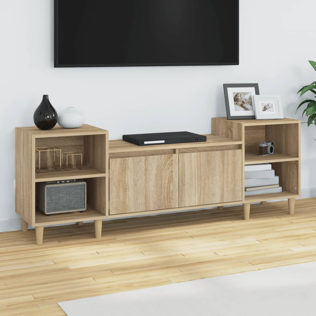 Tv-meubel 160x35x55 cm bewerkt hout sonoma eikenkleurig