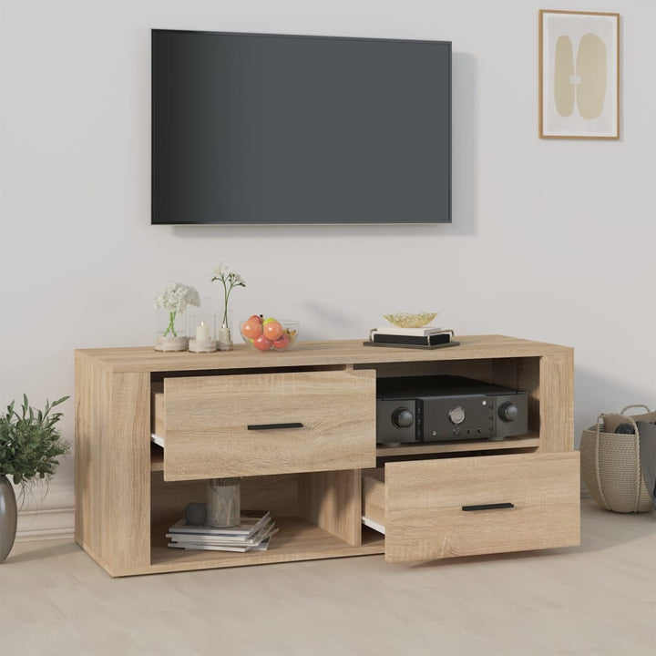 Tv-meubel 100x35x40 cm bewerkt hout sonoma eikenkleurig