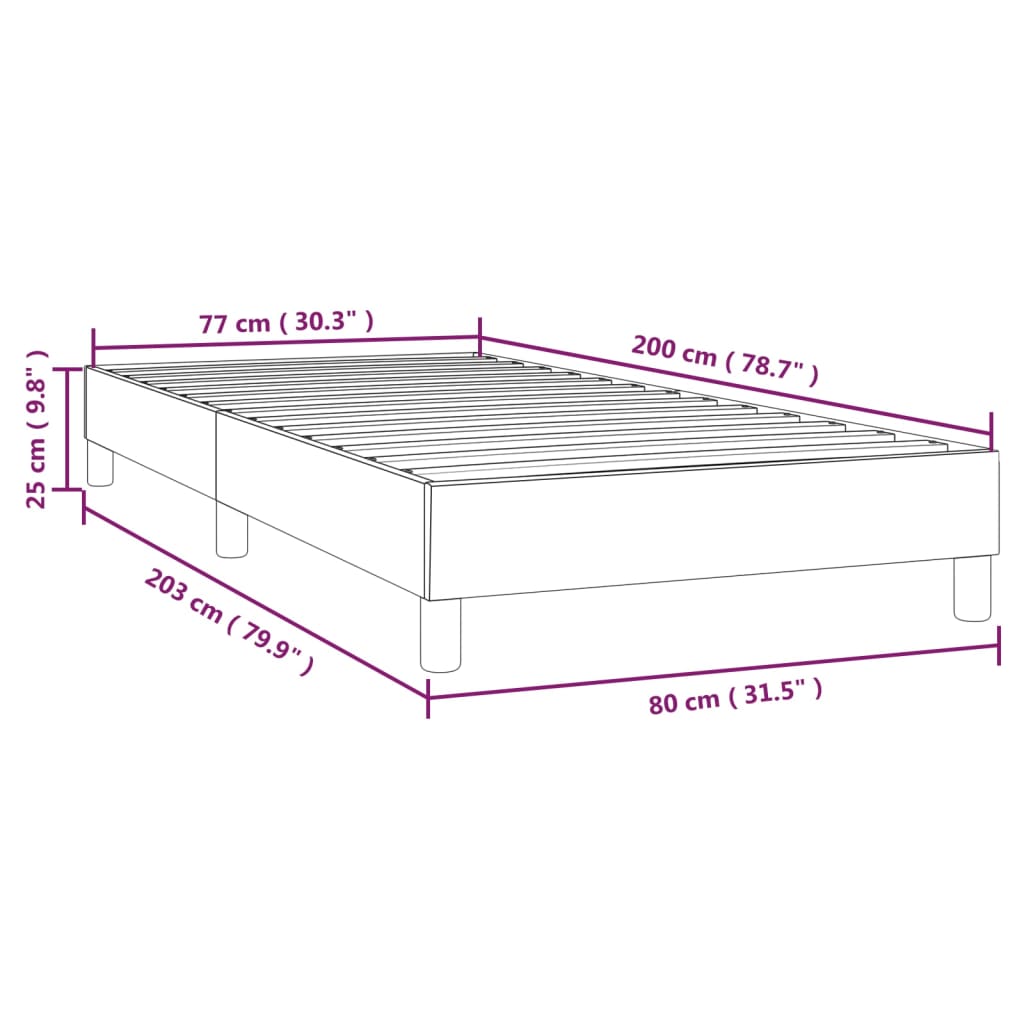 Boxspringframe stof donkerbruin 80x200 cm