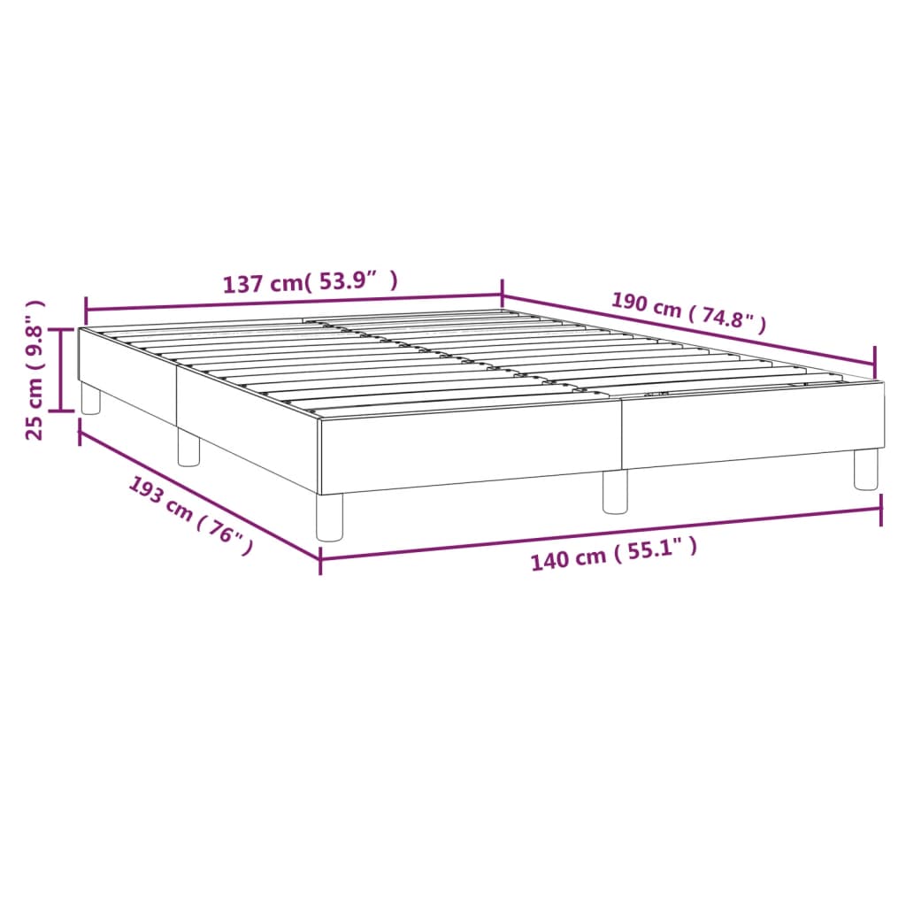 Boxspringframe stof lichtgrijs 140x190 cm