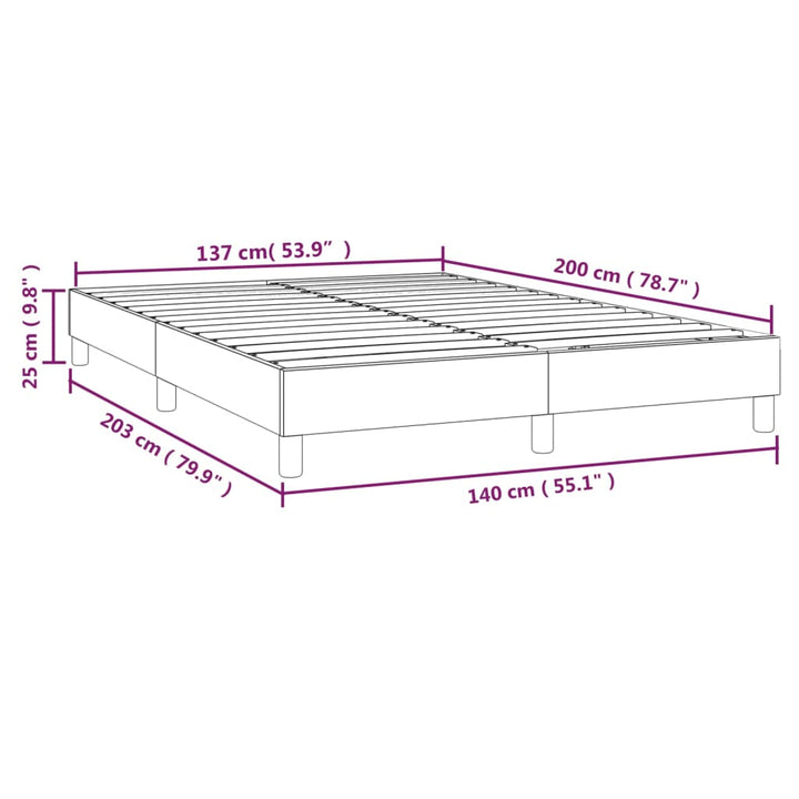 Boxspringframe stof lichtgrijs 140x200 cm