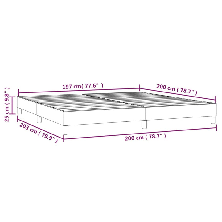 Boxspringframe stof lichtgrijs 200x200 cm