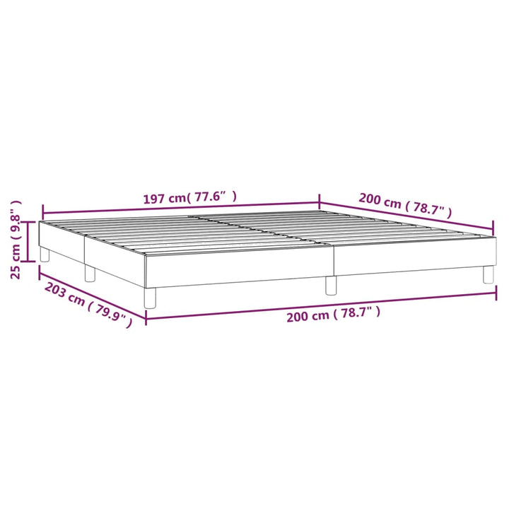 Boxspringframe stof zwart 200x200 cm