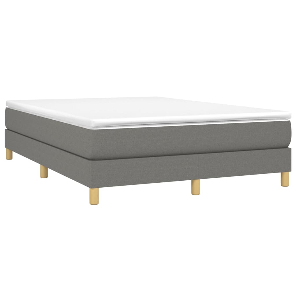 Boxspringframe stof donkergrijs 140x190 cm