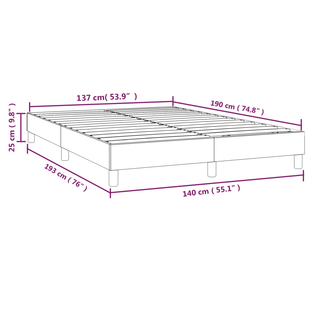 Boxspringframe stof crèmekleurig 140x190 cm