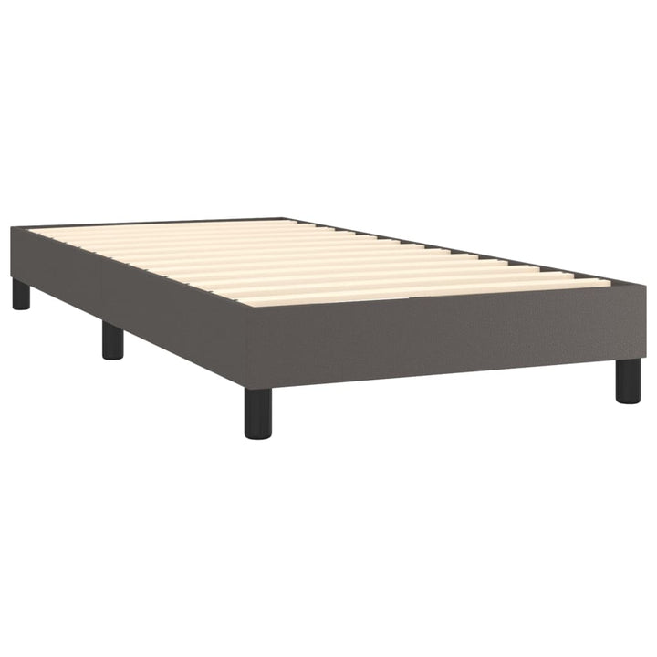 Boxspringframe kunstleer grijs 90x200 cm