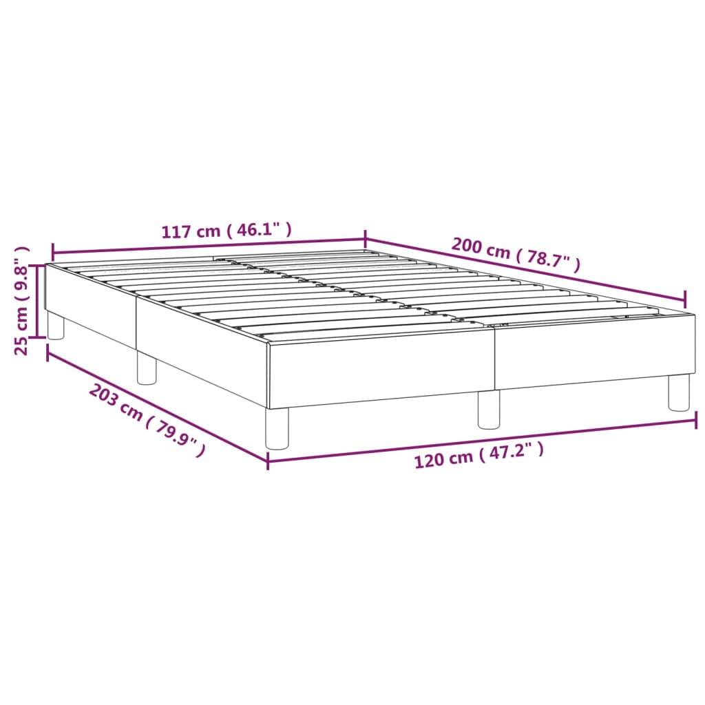 Boxspringframe kunstleer zwart 120x200 cm