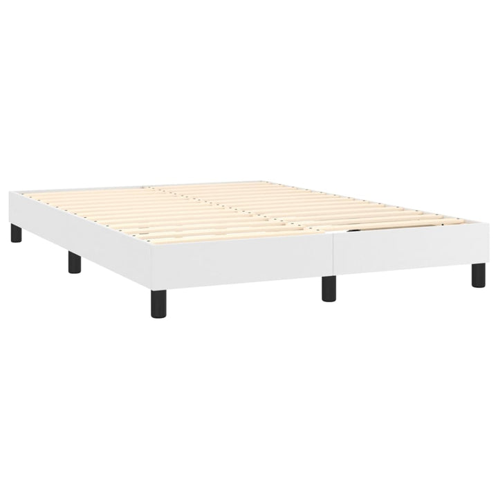 Boxspringframe kunstleer wit 140x190 cm