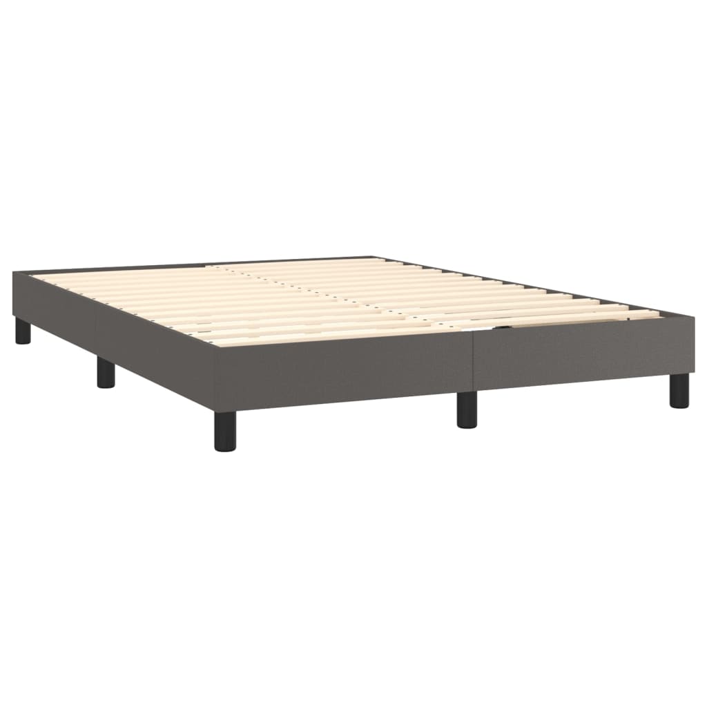 Boxspringframe kunstleer grijs 140x200 cm