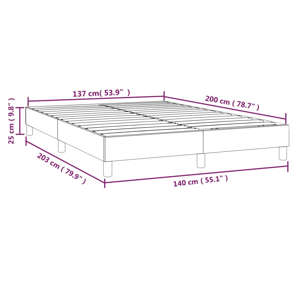 Boxspringframe kunstleer grijs 140x200 cm