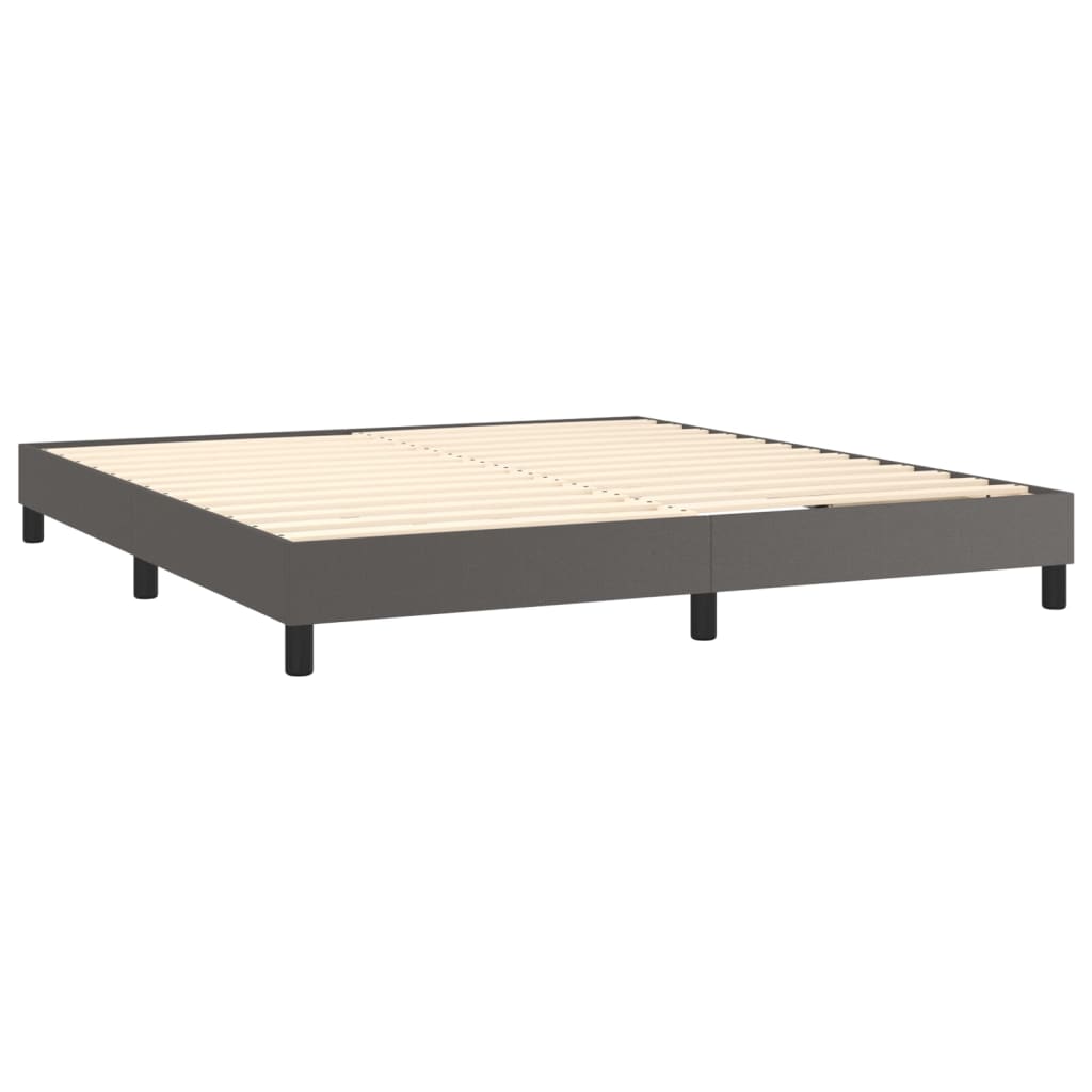 Boxspringframe kunstleer grijs 160x200 cm