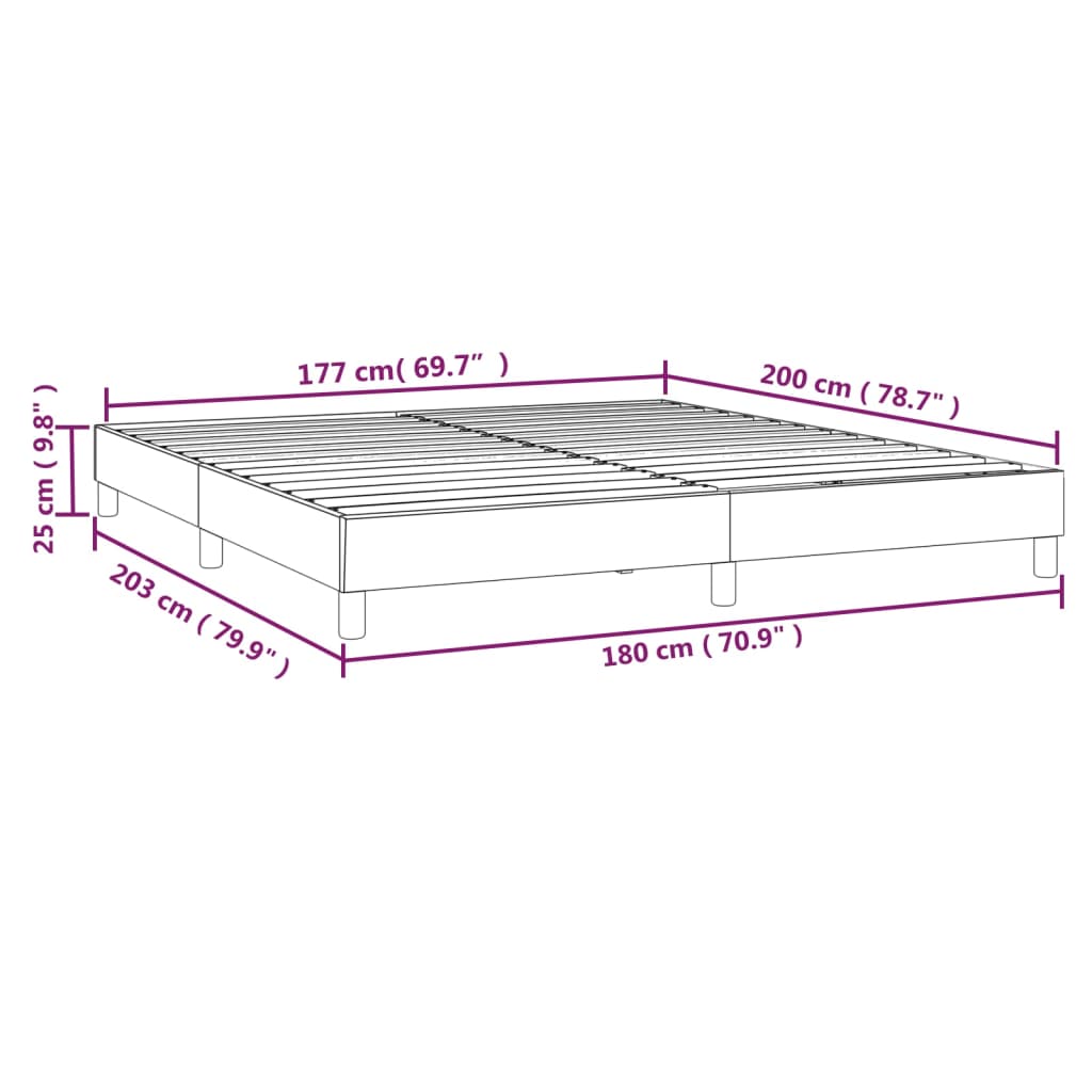 Boxspringframe kunstleer grijs 180x200 cm