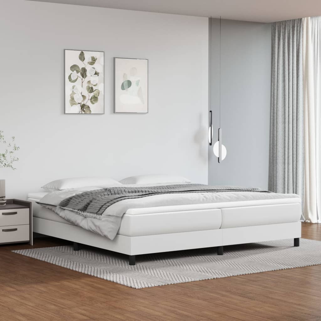 Boxspringframe kunstleer wit 200x200 cm