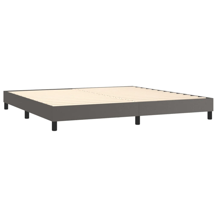 Boxspringframe kunstleer grijs 200x200 cm