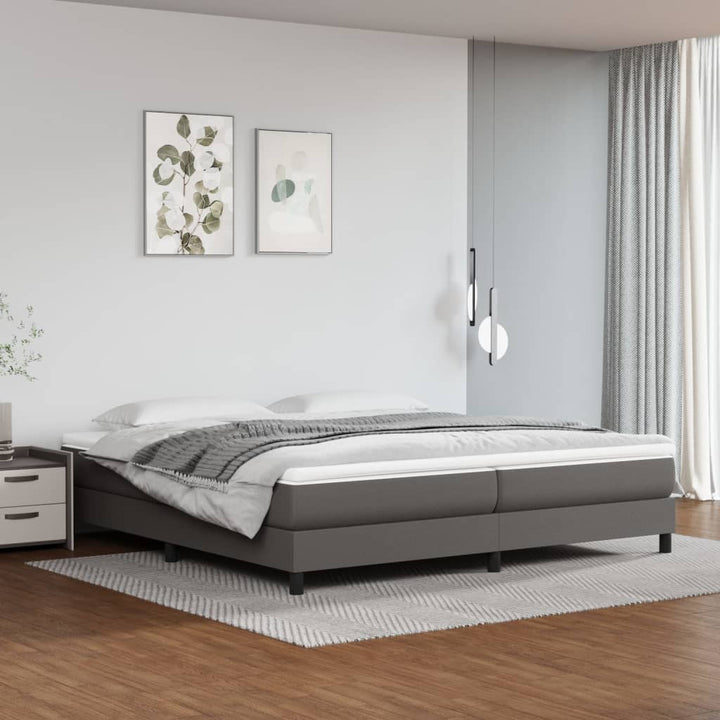 Boxspringframe kunstleer grijs 200x200 cm