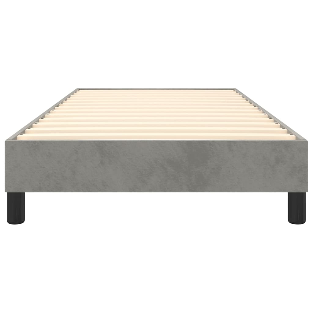 Boxspringframe fluweel lichtgrijs 90x190 cm