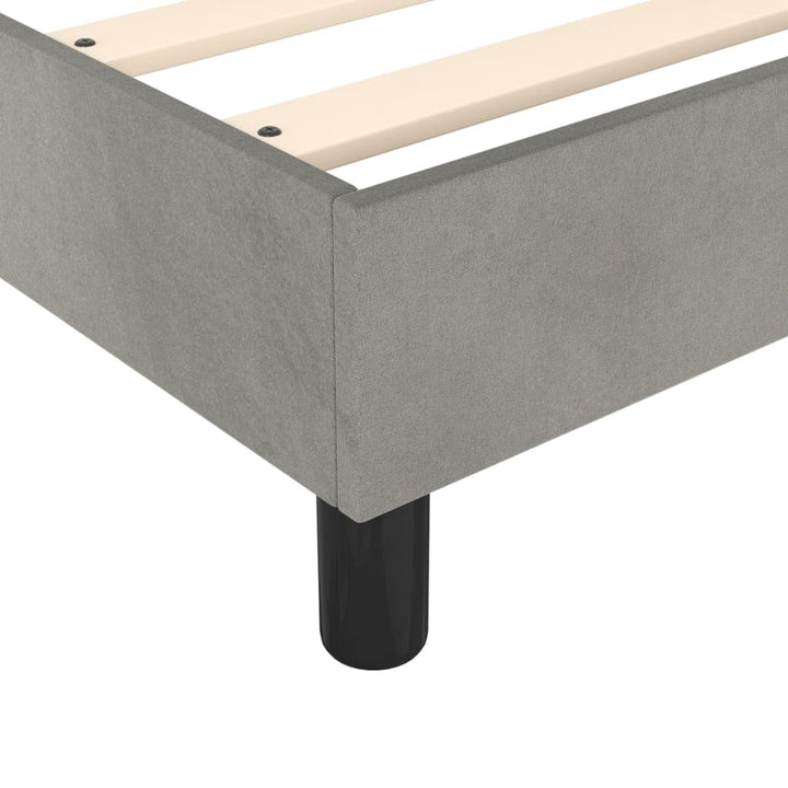 Boxspringframe fluweel lichtgrijs 90x190 cm