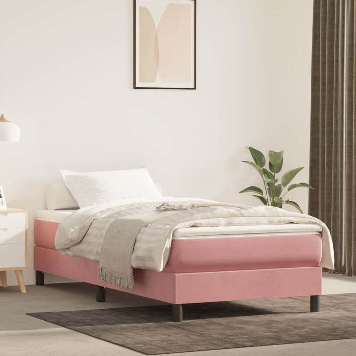 Boxspringframe fluweel roze 90x190 cm