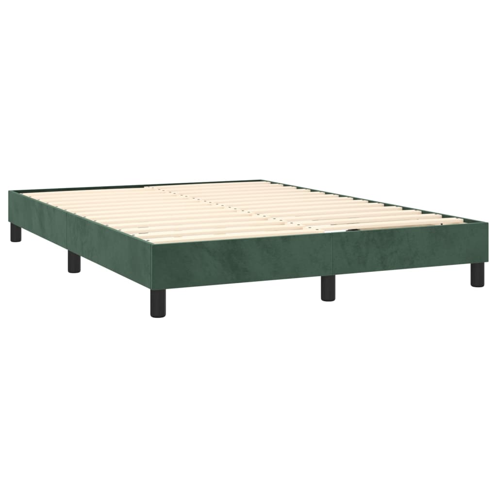 Boxspringframe fluweel donkergroen 140x190 cm