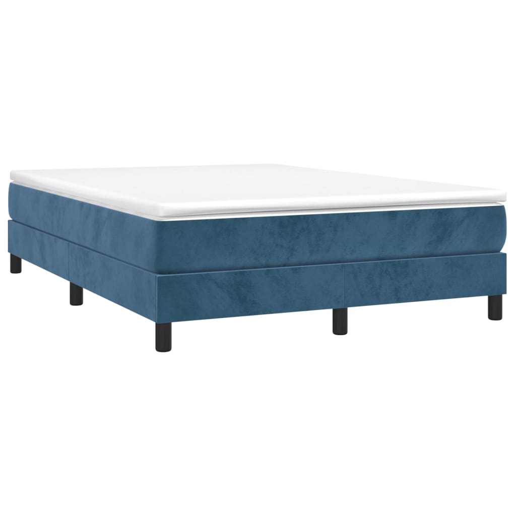 Boxspringframe fluweel donkerblauw 140x190 cm