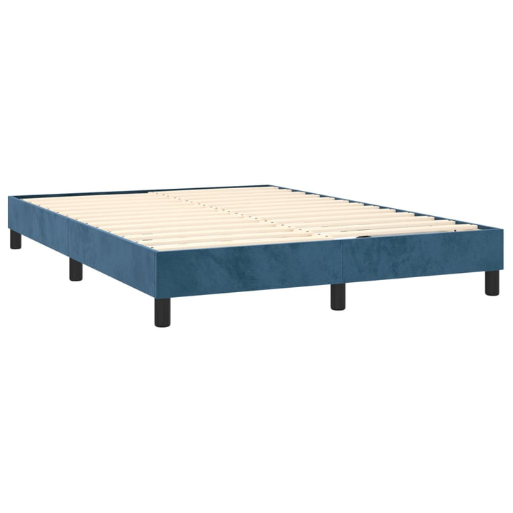 Boxspringframe fluweel donkerblauw 140x190 cm