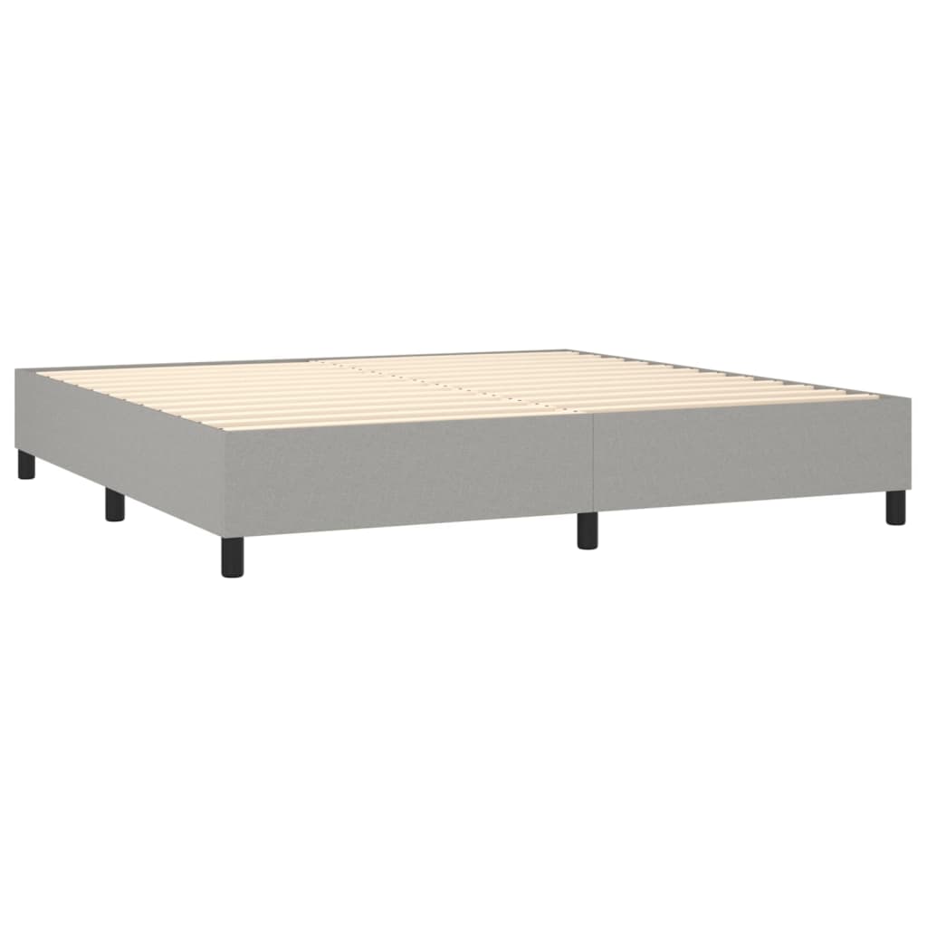 Boxspringframe stof lichtgrijs 200x200 cm