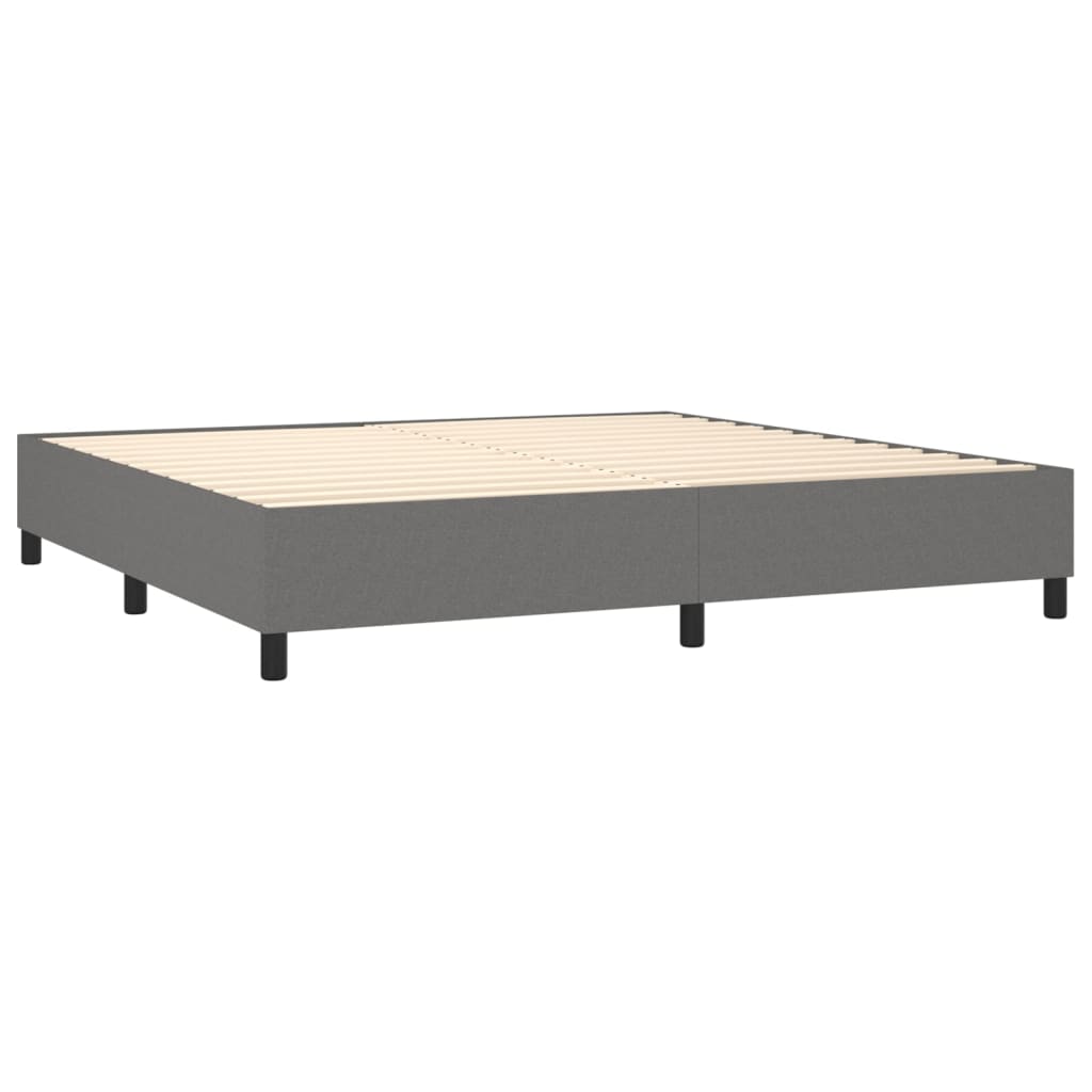 Boxspringframe stof donkergrijs 200x200 cm