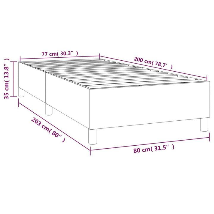 Boxspringframe stof donkergrijs 80x200 cm