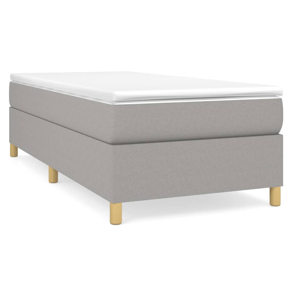 Boxspringframe stof lichtgrijs 90x190 cm