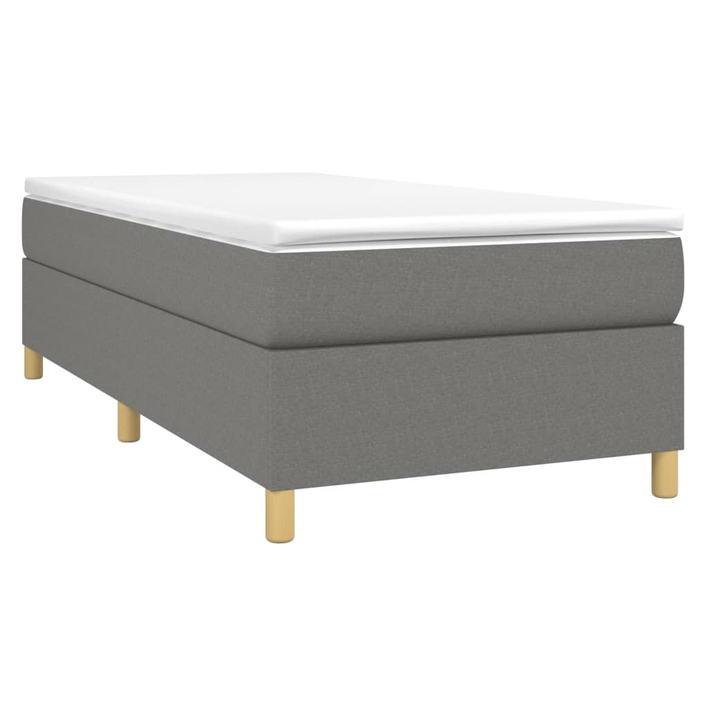 Boxspringframe stof donkergrijs 90x190 cm