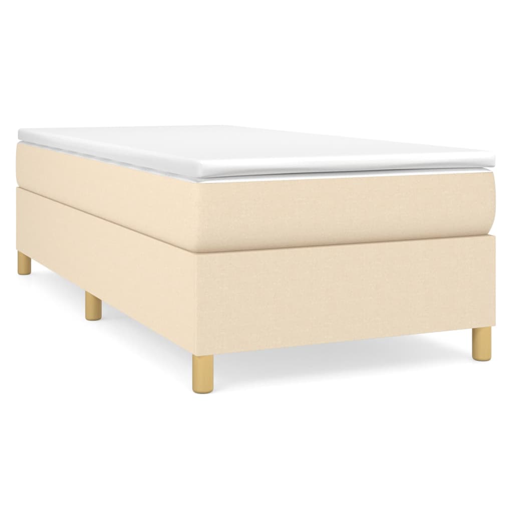 Boxspringframe stof crèmekleurig 90x190 cm