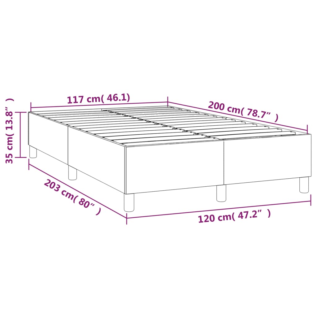 Boxspringframe stof crèmekleurig 120x200 cm