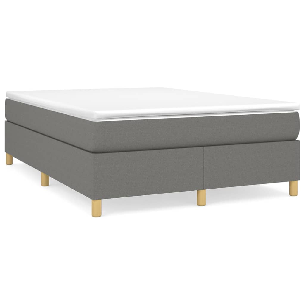 Boxspringframe stof donkergrijs 140x190 cm