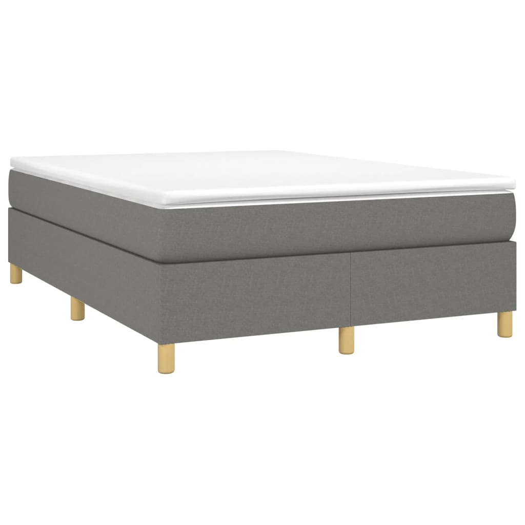 Boxspringframe stof donkergrijs 140x190 cm