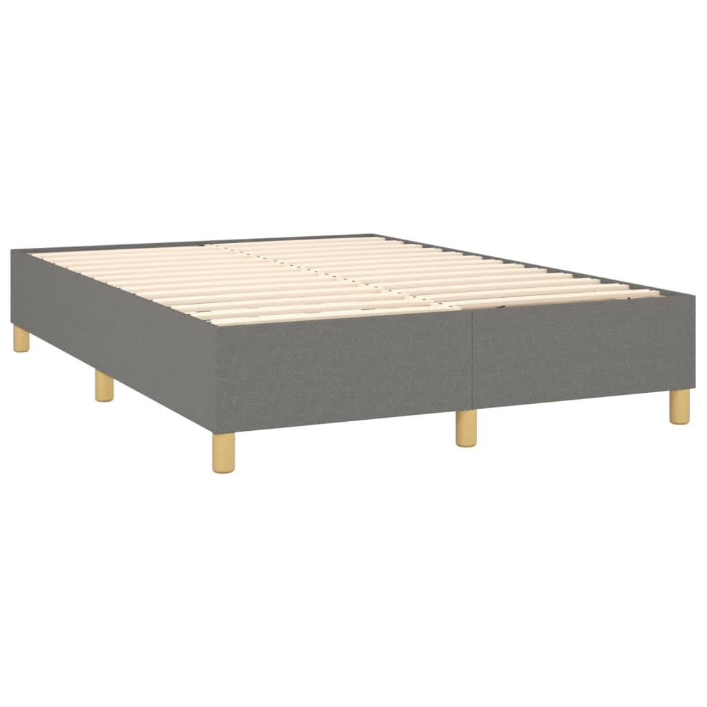 Boxspringframe stof donkergrijs 140x190 cm