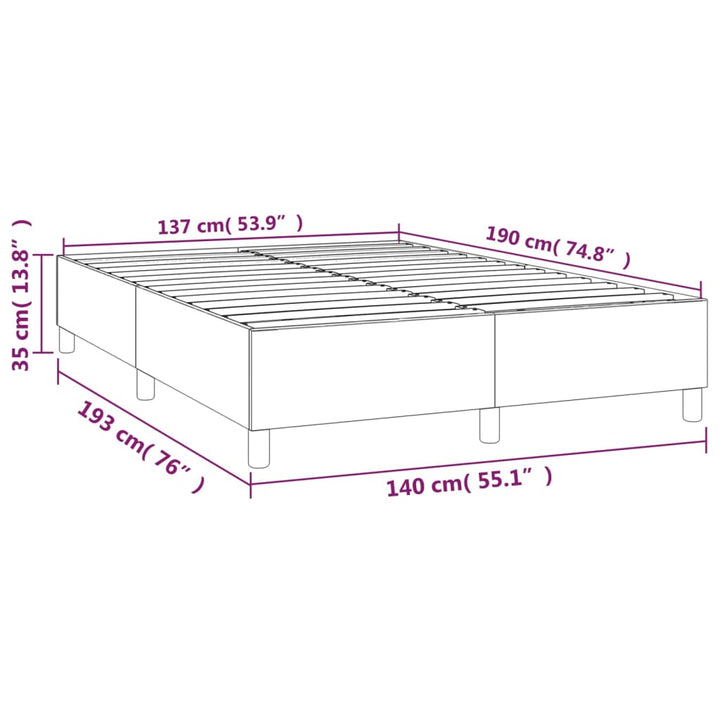 Boxspringframe stof donkergrijs 140x190 cm