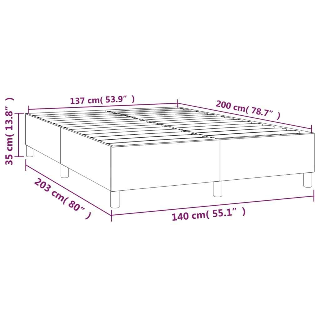 Boxspringframe stof lichtgrijs 140x200 cm