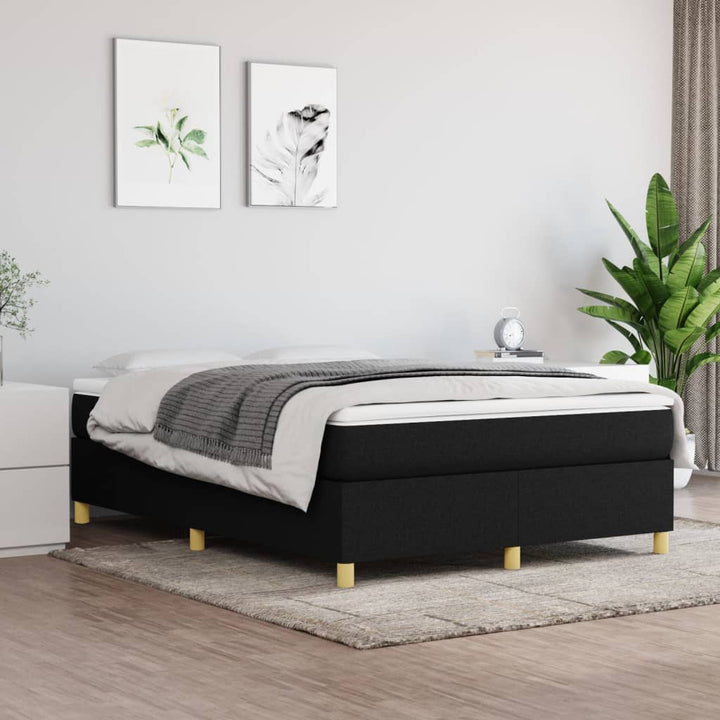 Boxspringframe stof zwart 140x200 cm