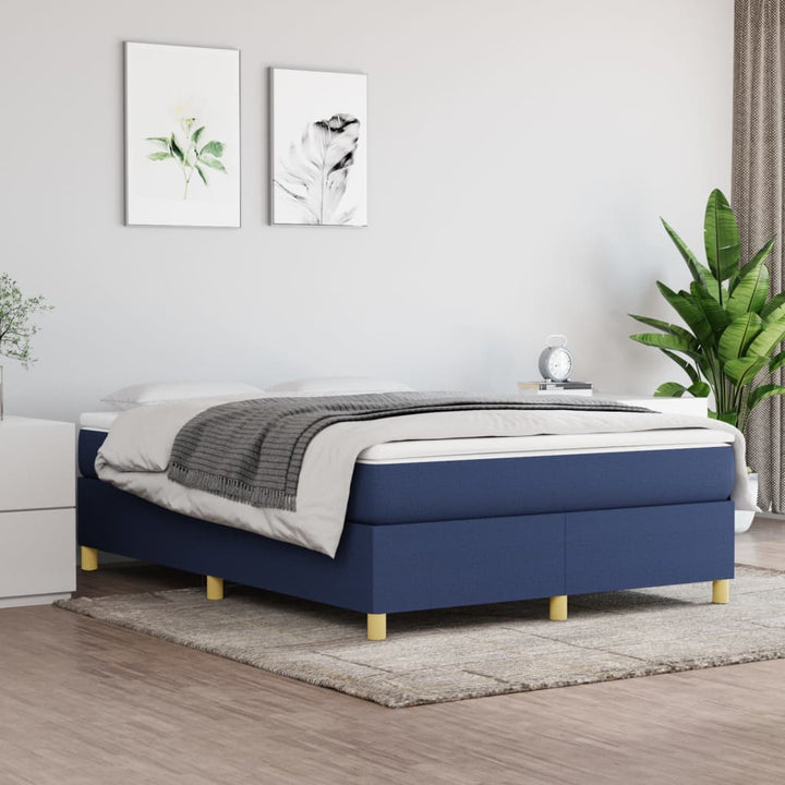 Boxspringframe stof blauw 140x200 cm