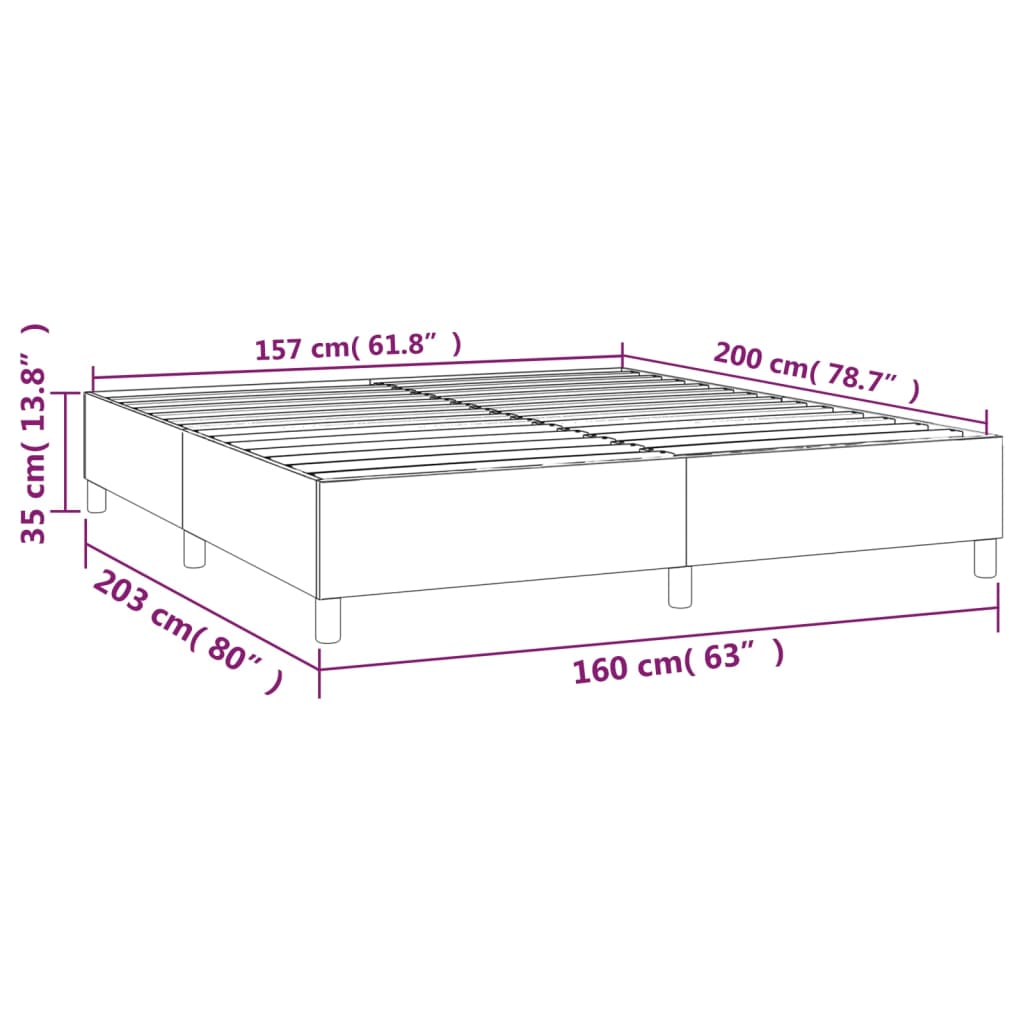 Boxspringframe stof lichtgrijs 160x200 cm