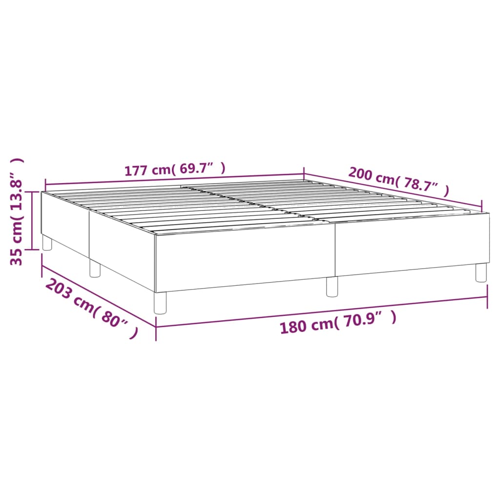 Boxspringframe stof lichtgrijs 180x200 cm