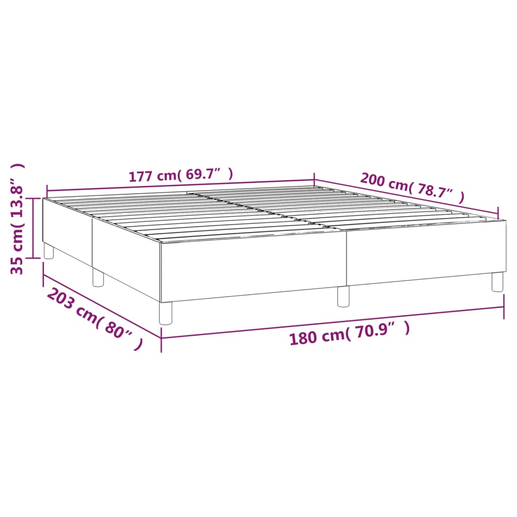 Boxspringframe stof zwart 180x200 cm