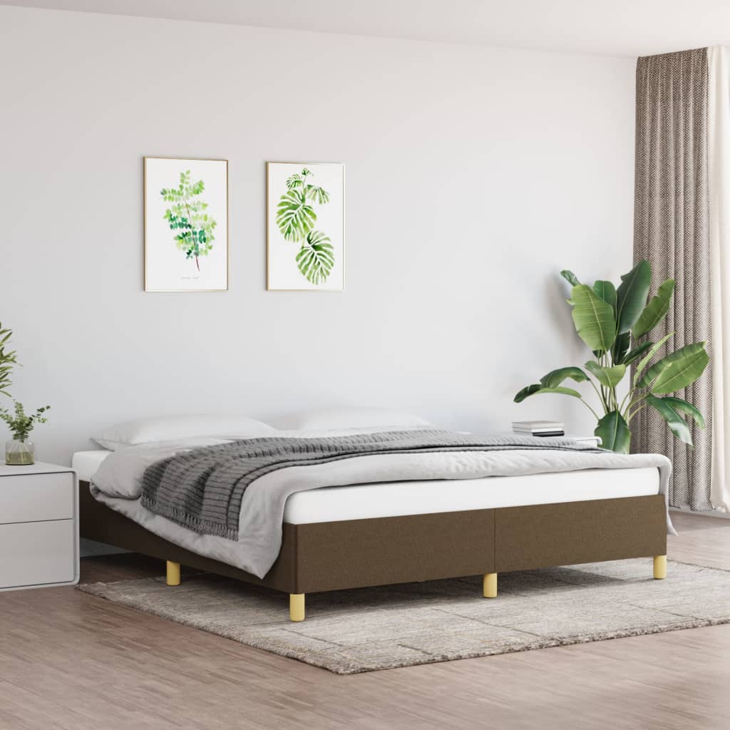 Boxspringframe stof donkerbruin 180x200 cm