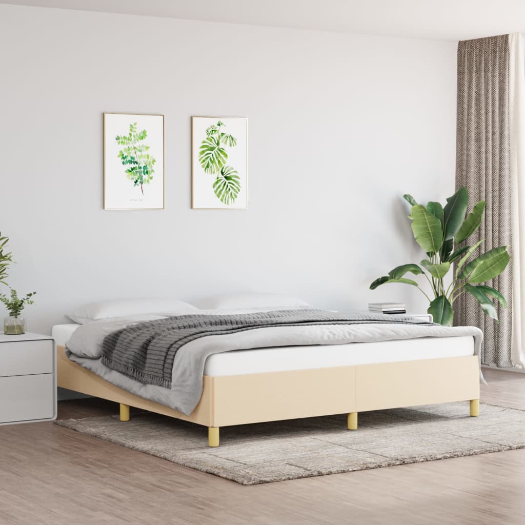 Boxspringframe stof crèmekleurig 180x200 cm