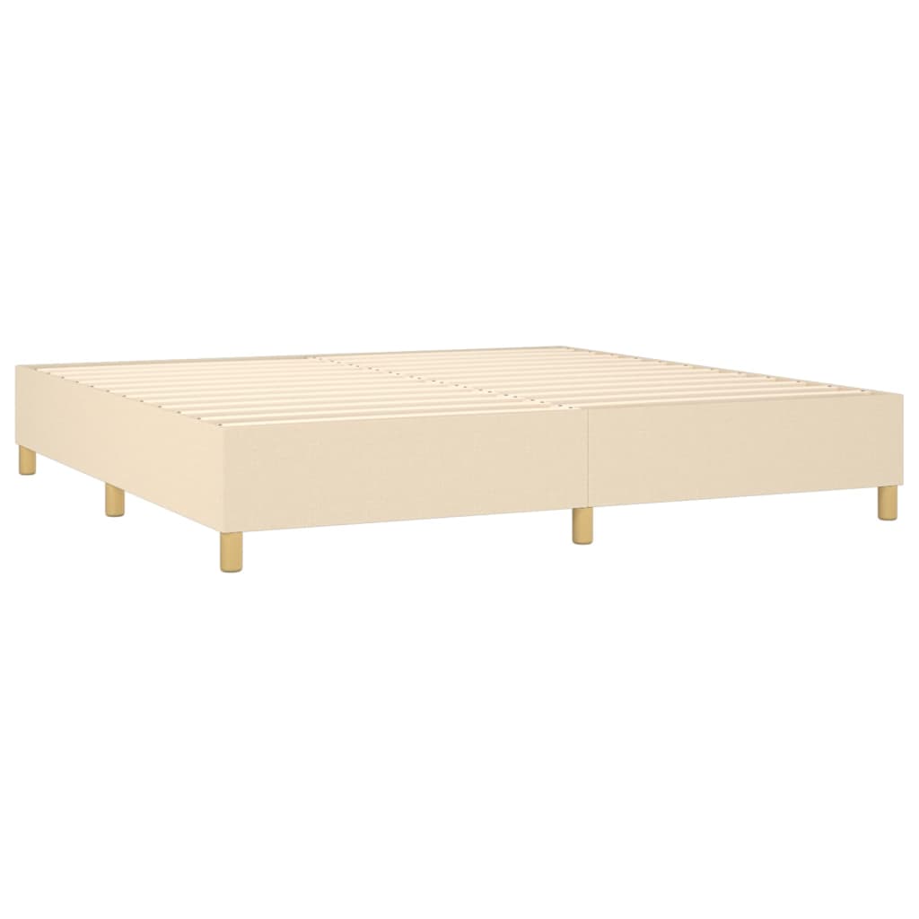 Boxspringframe stof crèmekleurig 200x200 cm