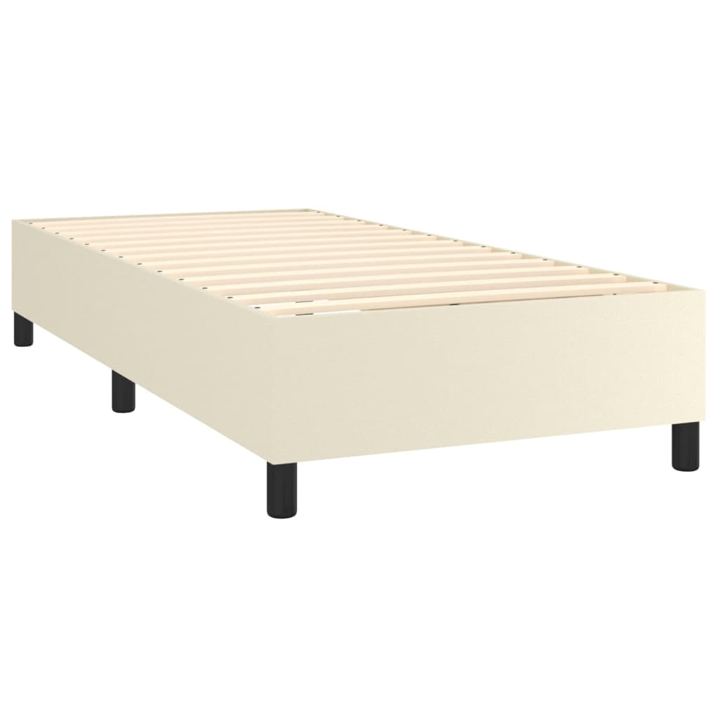 Boxspringframe kunstleer crèmekleurig 80x200 cm